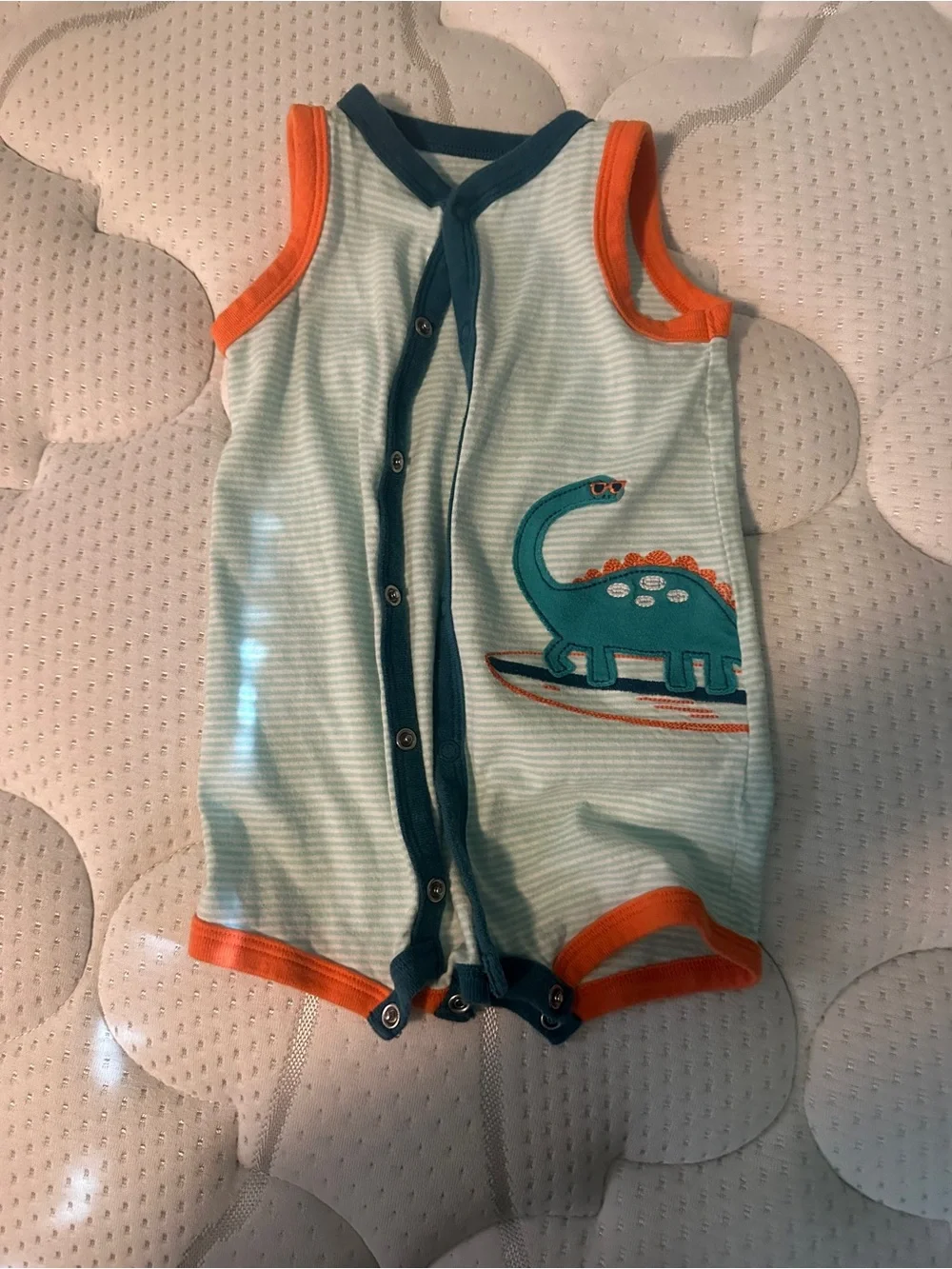 Carter's Navy and Cream Dinosaur Zip Footie Set